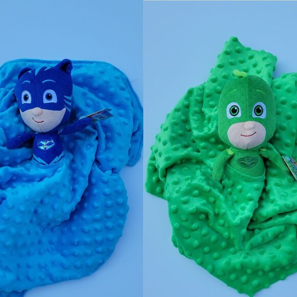 Double plush set Minky security Blanket for kids 21 x 21 - Picture 6 of 14